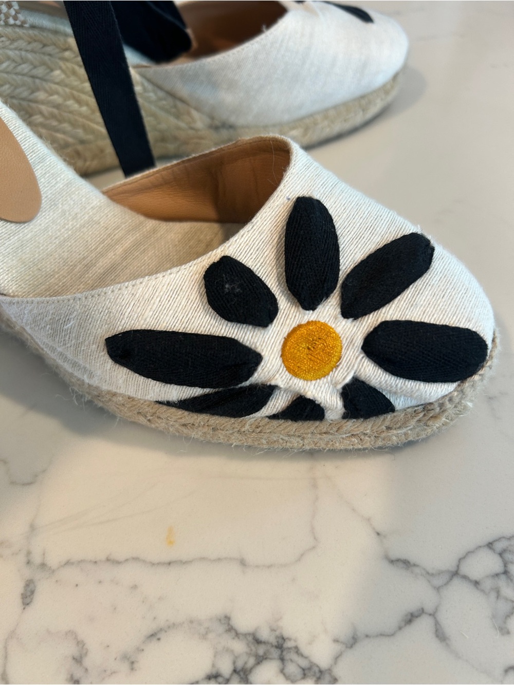 Hard to Find Castañer Candace Daisy Linen Wedge Espadrilles size 40 (9) - Picture 6 of 10